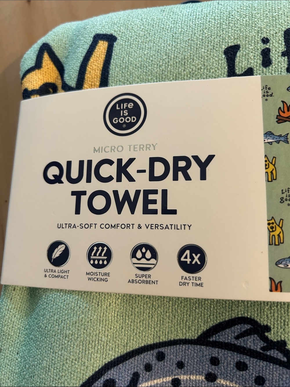 Life is Good Men’s Quick-Dry Micro Terry Towel - Mint Green